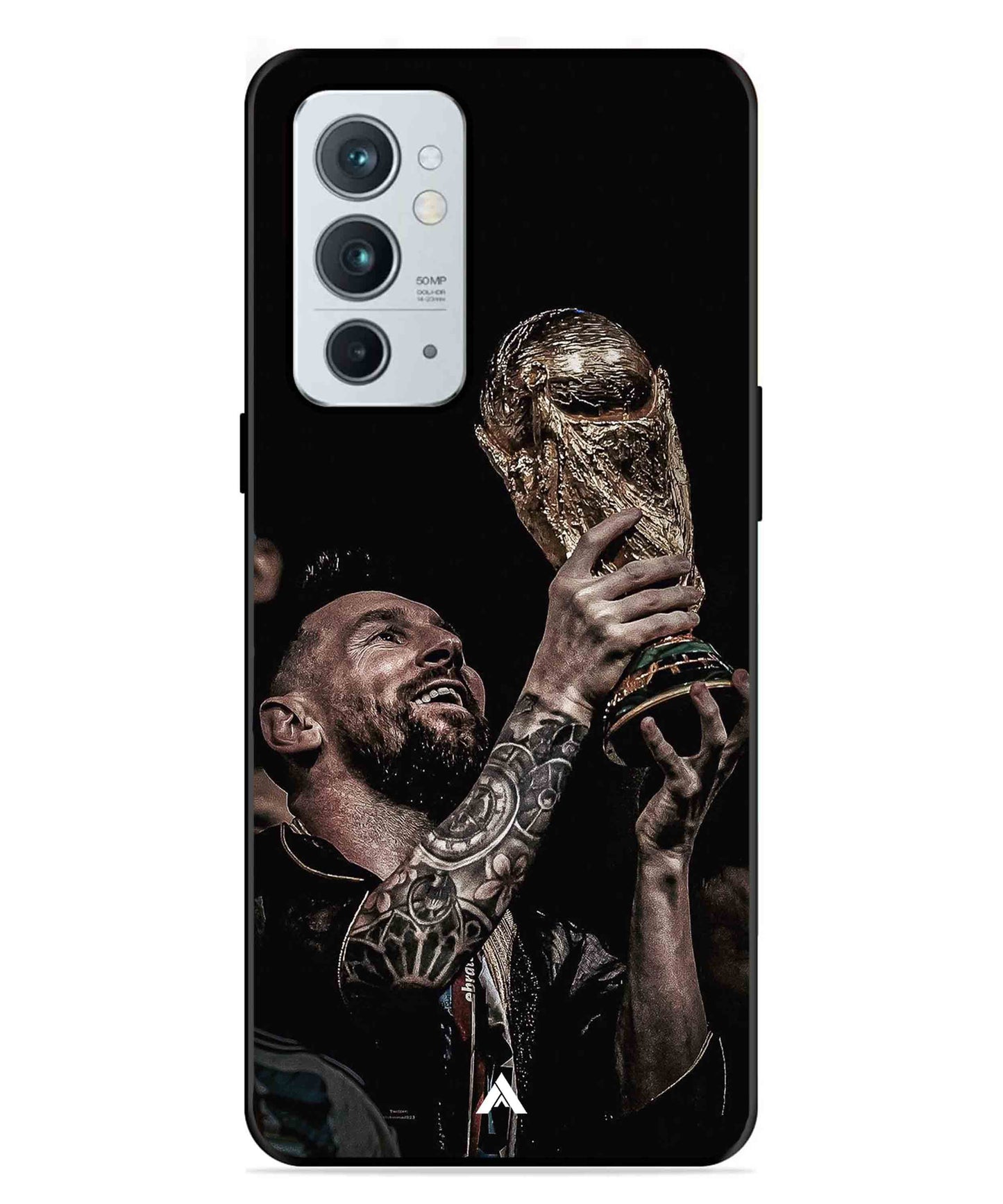Messi Cup Football Aesthetic Metal Back Cover Phone Case for Oneplus 9RT