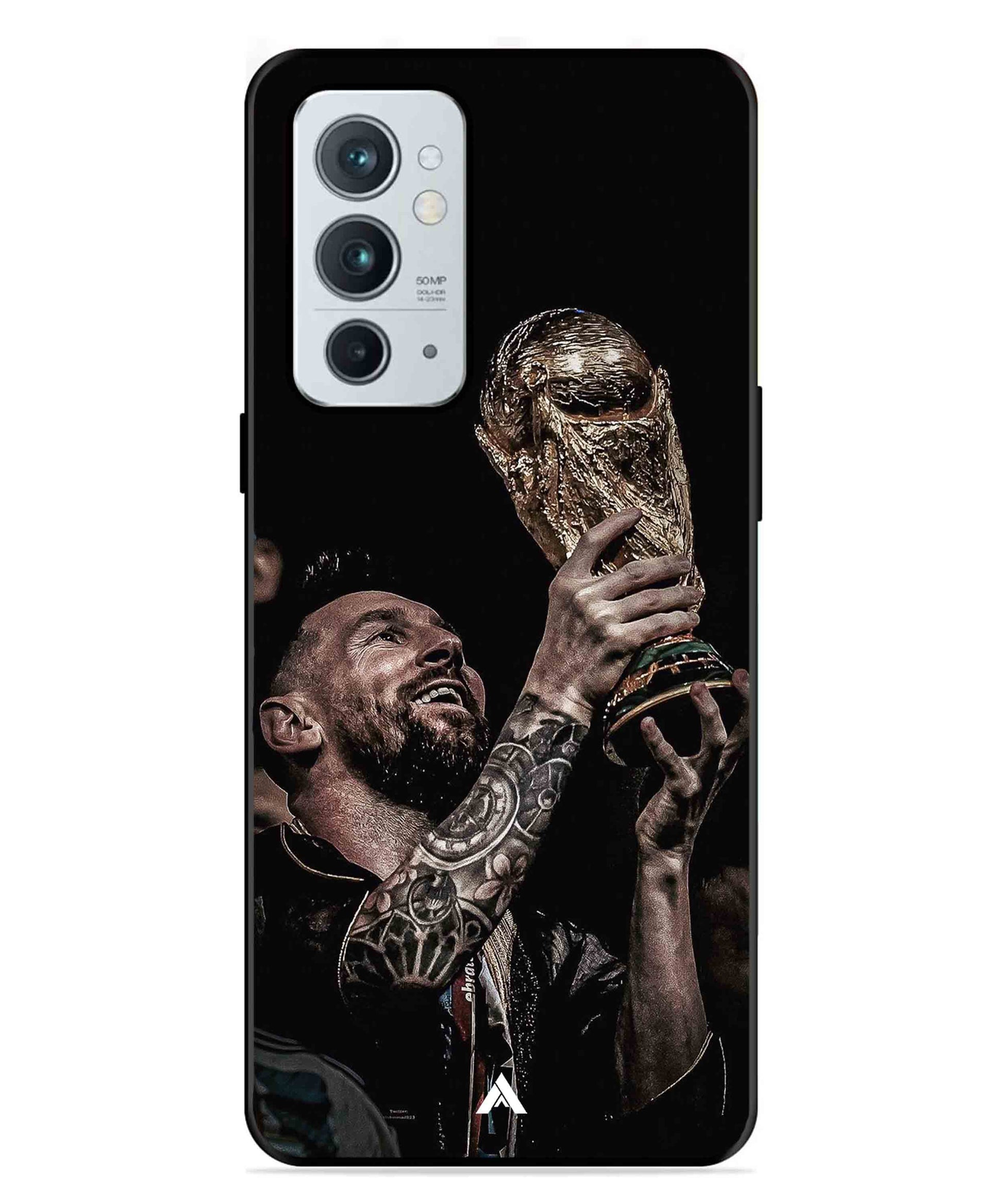 Messi Cup Football Aesthetic Metal Back Cover Phone Case for Oneplus 9RT