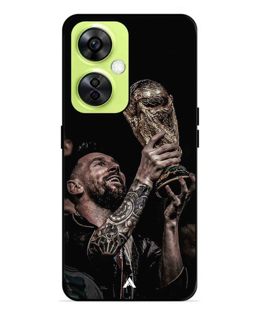 Messi Cup Football Aesthetic Metal Back Cover Phone Case for Oneplus Nord CE 3 Lite