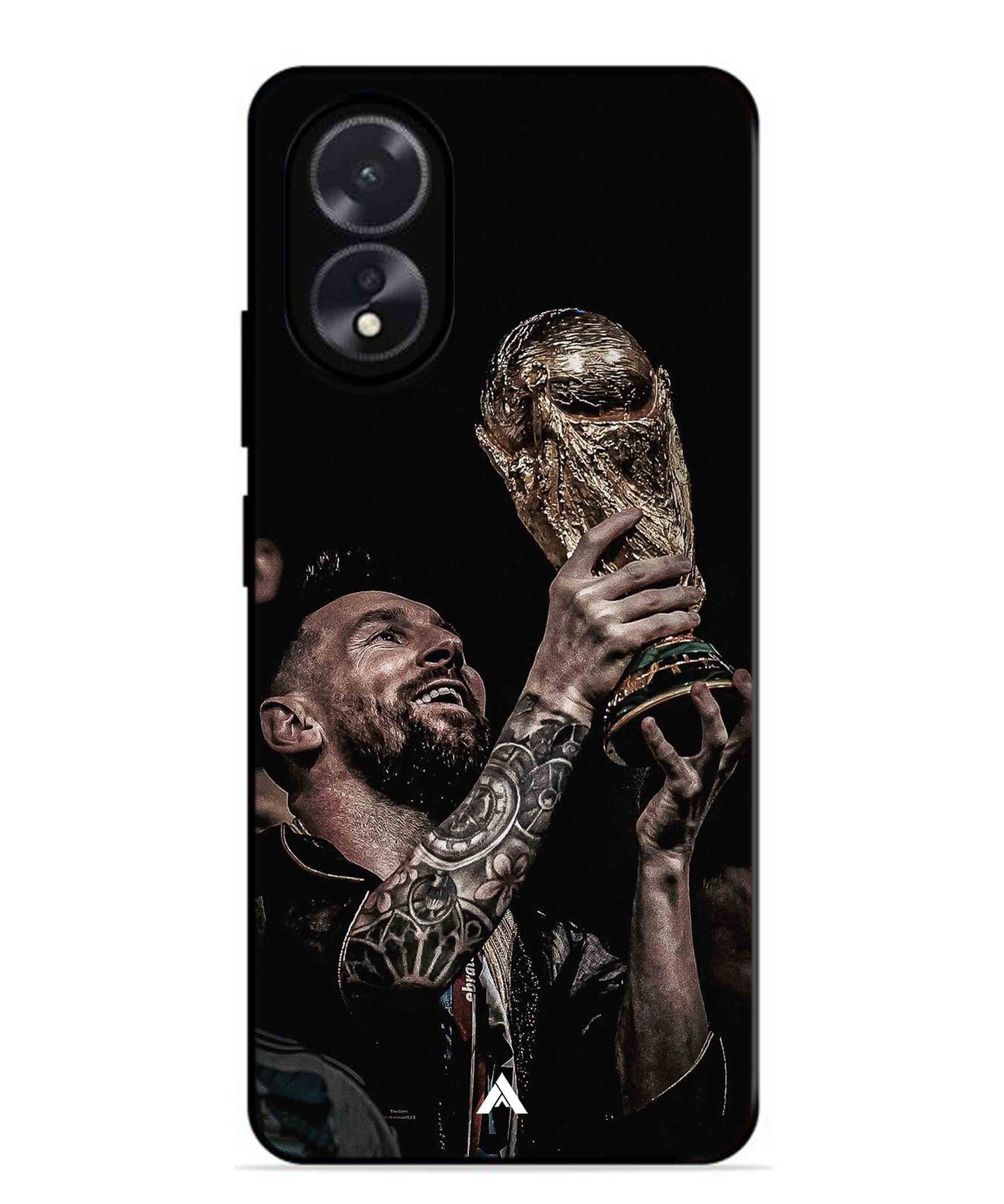 Messi Cup Football Aesthetic Metal Back Cover Phone Case for Oppo A18