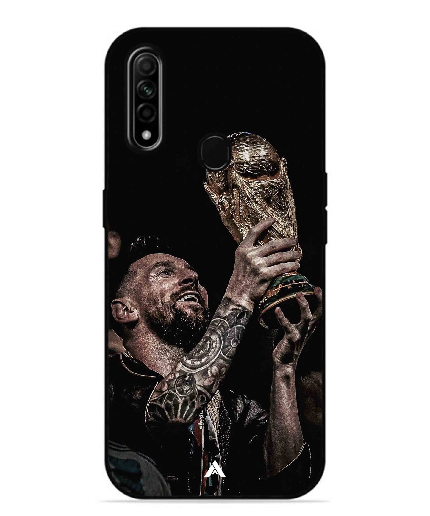 Messi Cup Football Aesthetic Metal Back Cover Phone Case for Oppo A31