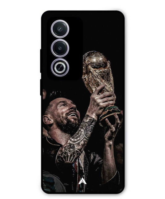 Messi Cup Football Aesthetic Metal Back Cover Phone Case for Oppo A3 Pro