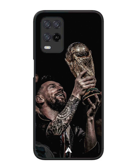 Messi Cup Football Aesthetic Metal Back Cover Phone Case for Oppo A54
