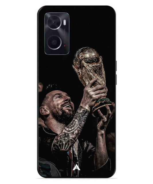 Messi Cup Football Aesthetic Metal Back Cover Phone Case for Oppo A76