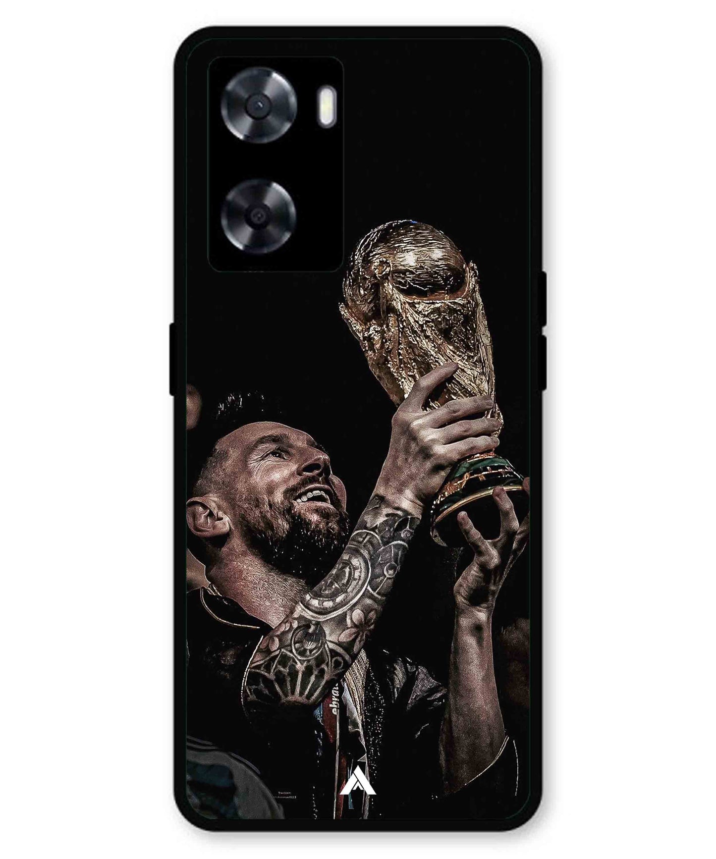Messi Cup Football Aesthetic Metal Back Cover Phone Case for Oppo A77