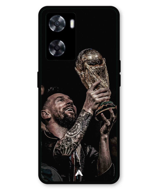 Messi Cup Football Aesthetic Metal Back Cover Phone Case for Oppo A77s