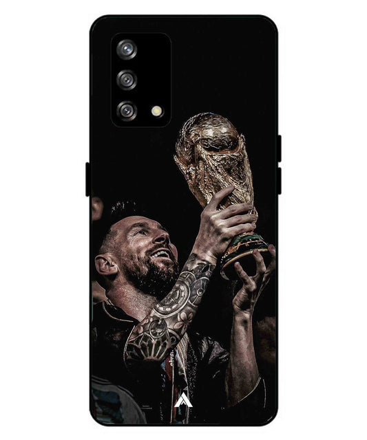 Messi Cup Football Aesthetic Metal Back Cover Phone Case for Oppo A93