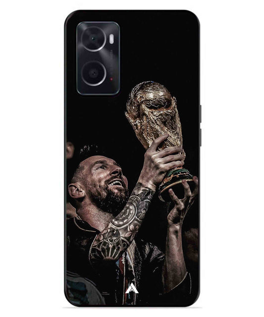 Messi Cup Football Aesthetic Metal Back Cover Phone Case for Oppo A96