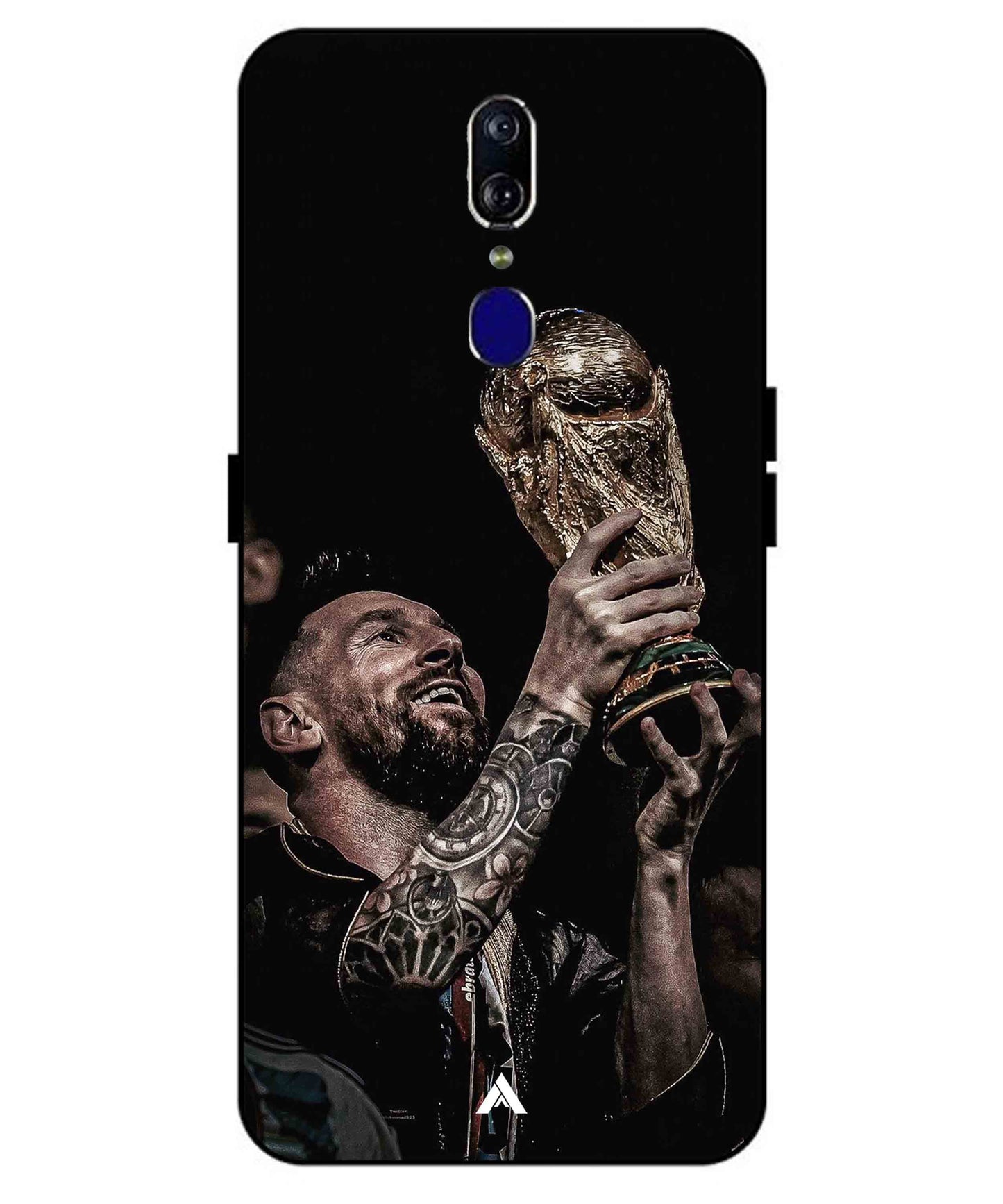Messi Cup Football Aesthetic Metal Back Cover Phone Case for Oppo F11
