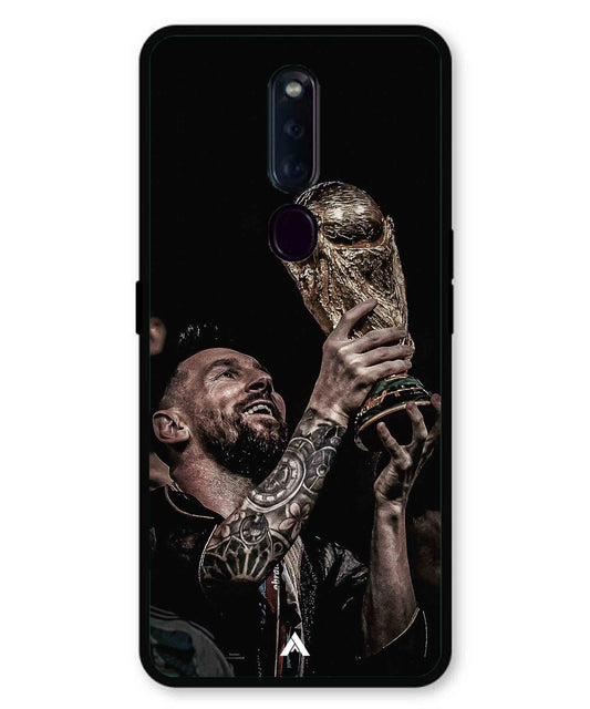 Messi Cup Football Aesthetic Metal Back Cover Phone Case for Oppo F11 Pro