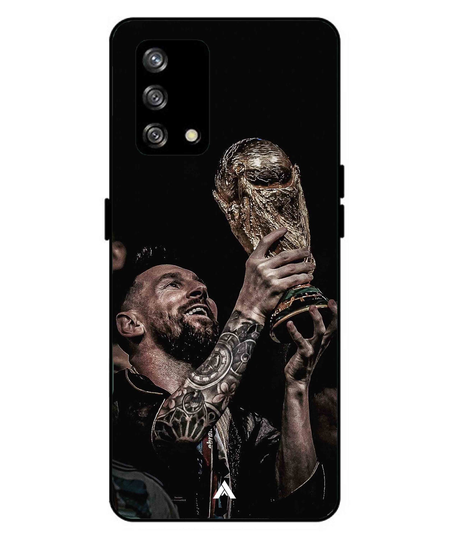 Messi Cup Football Aesthetic Metal Back Cover Phone Case for Oppo F19