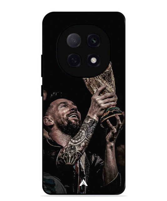 Messi Cup Football Aesthetic Metal Back Cover Phone Case for Oppo F29 Pro