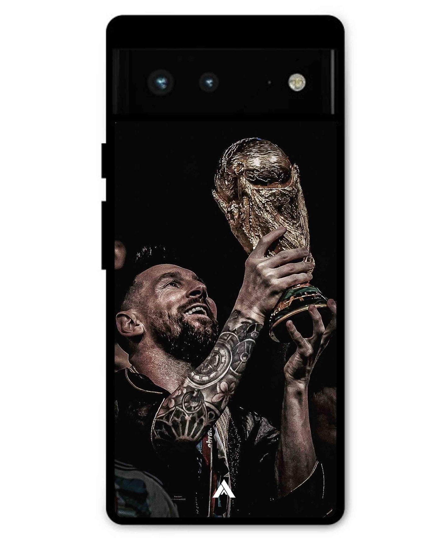 Messi Cup Football Aesthetic Metal Back Cover Phone Case for Pixel 6A