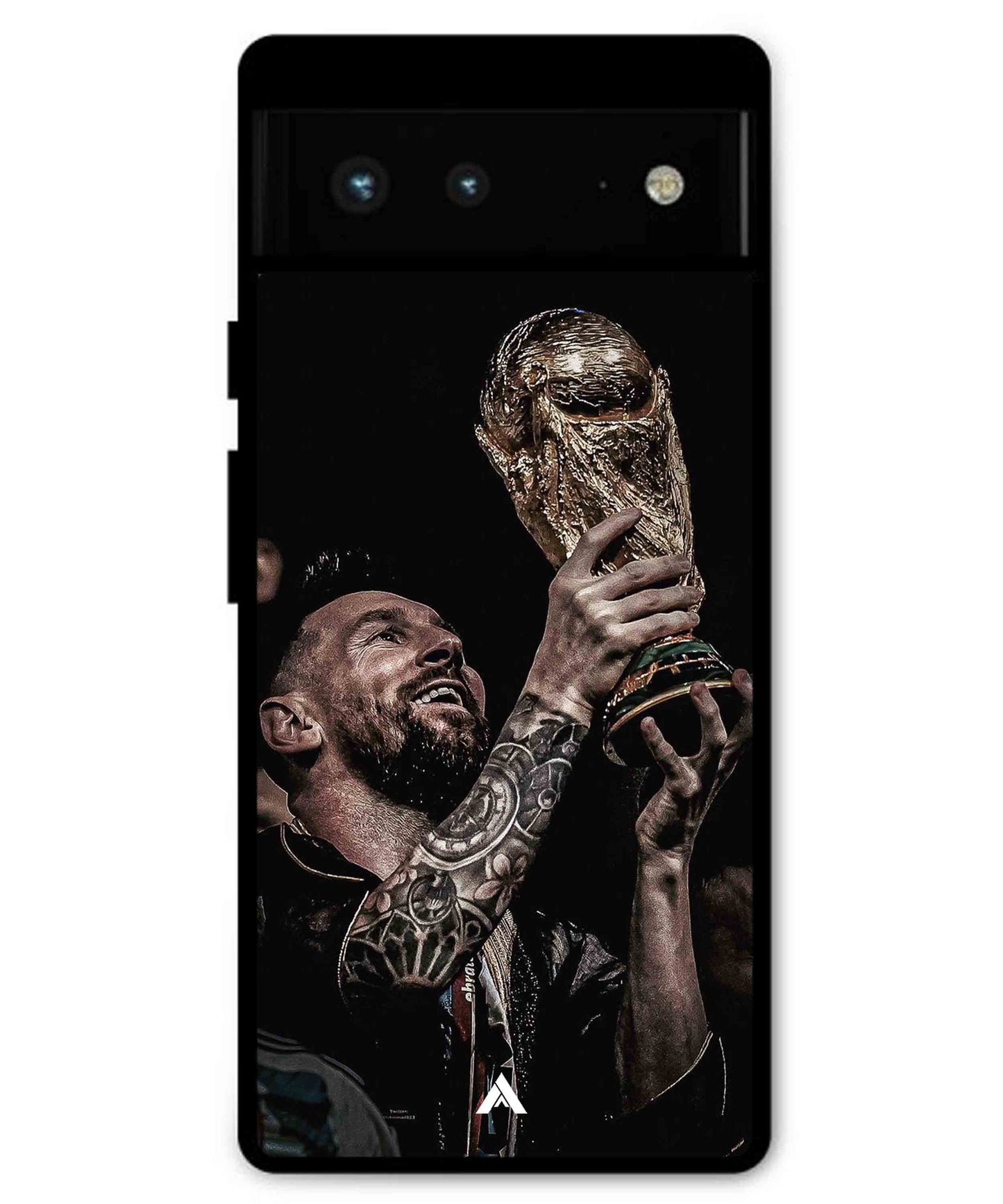 Messi Cup Football Aesthetic Metal Back Cover Phone Case for Pixel 6 Pro