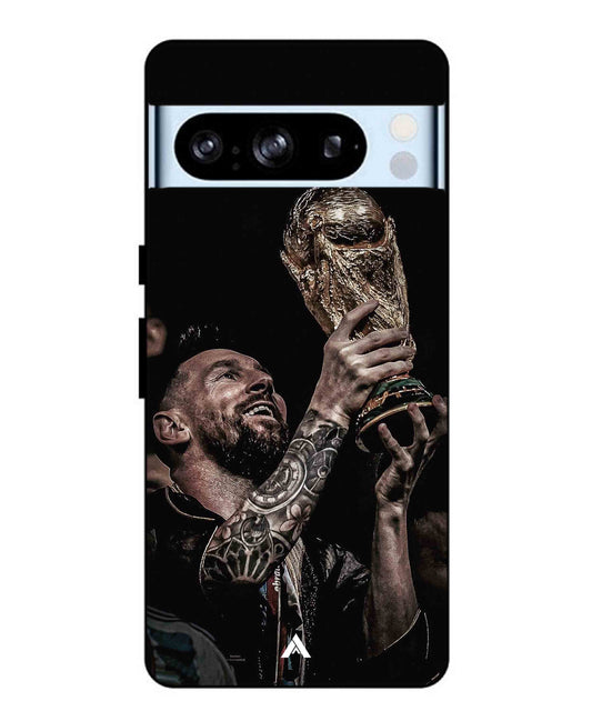 Messi Cup Football Aesthetic Metal Back Cover Phone Case for Pixel 8 Pro