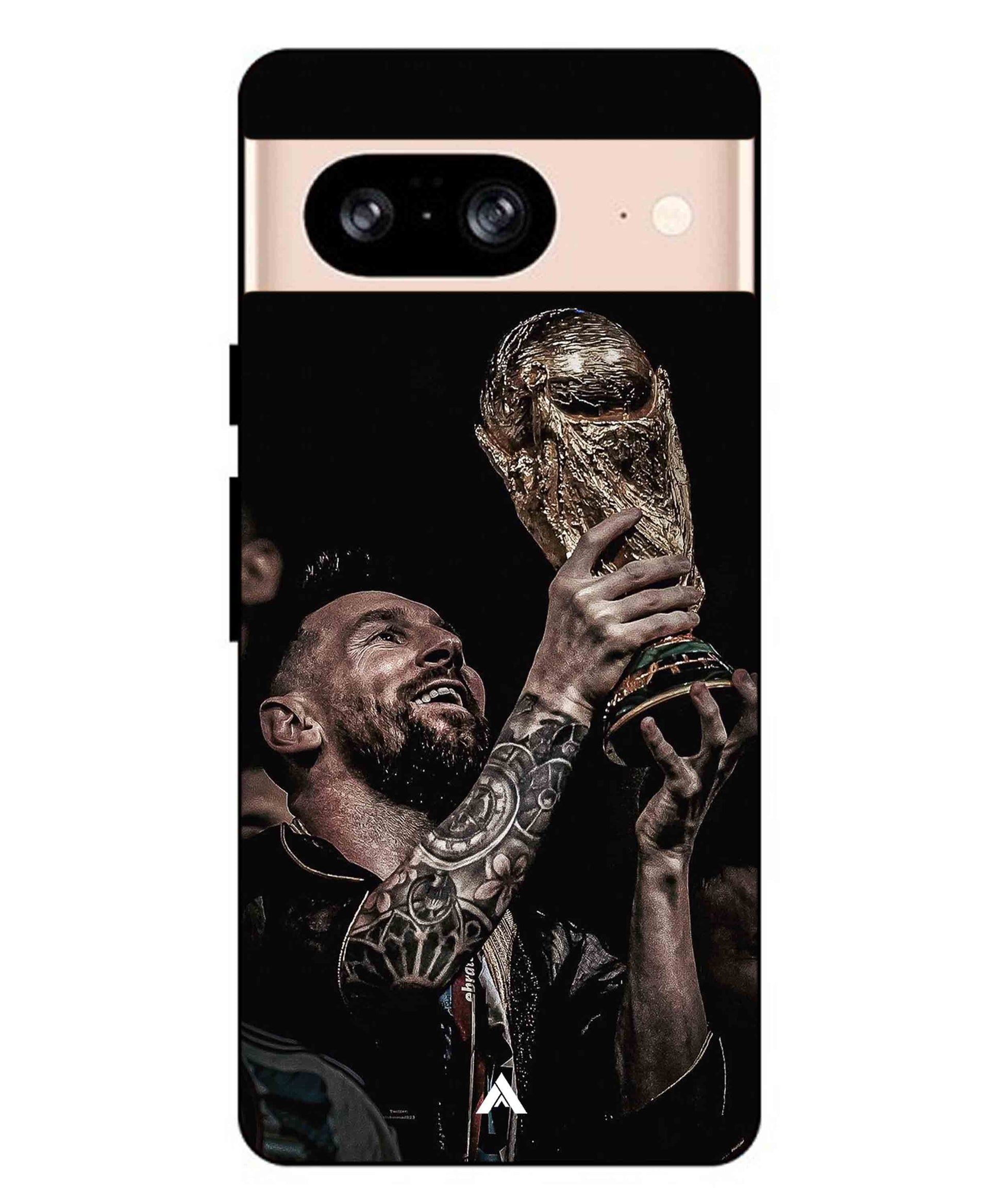 Messi Cup Football Aesthetic Metal Back Cover Phone Case for Pixel 8