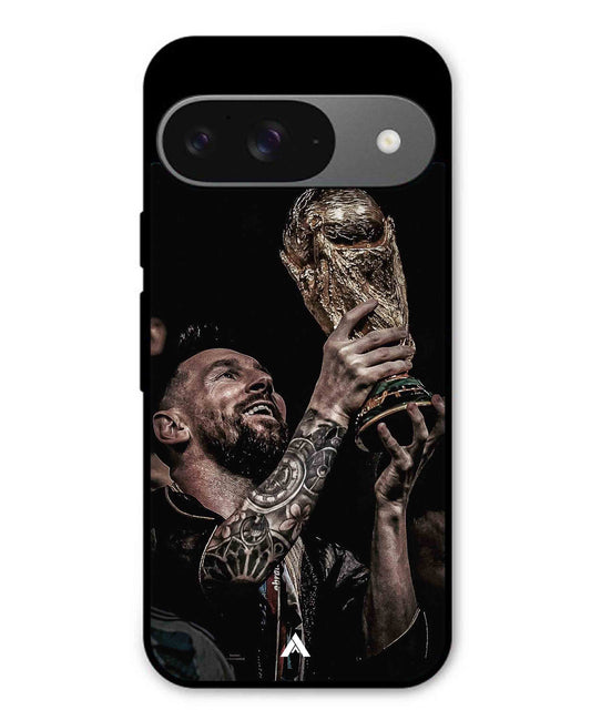Messi Cup Football Aesthetic Metal Back Cover Phone Case for Pixel 9