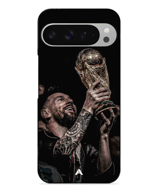 Messi Cup Football Aesthetic Metal Back Cover Phone Case for Pixel 9 Pro