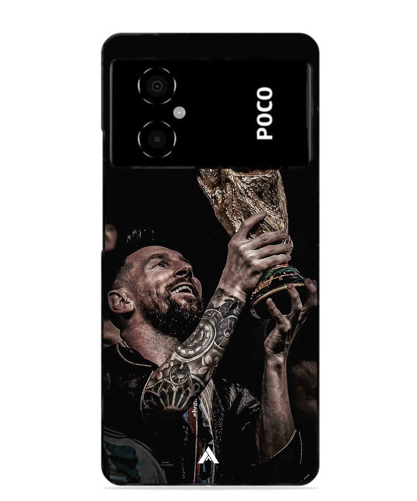 Messi Cup Football Aesthetic Metal Back Cover Phone Case for Poco M4 5G