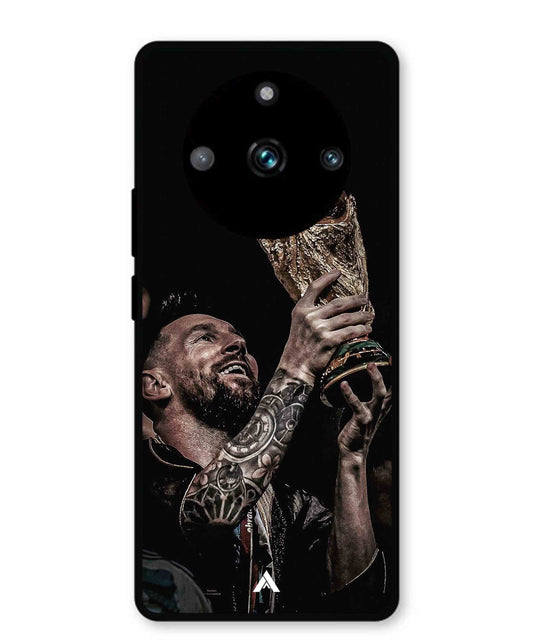 Messi Cup Football Aesthetic Metal Back Cover Phone Case for Realme 11 Pro Plus