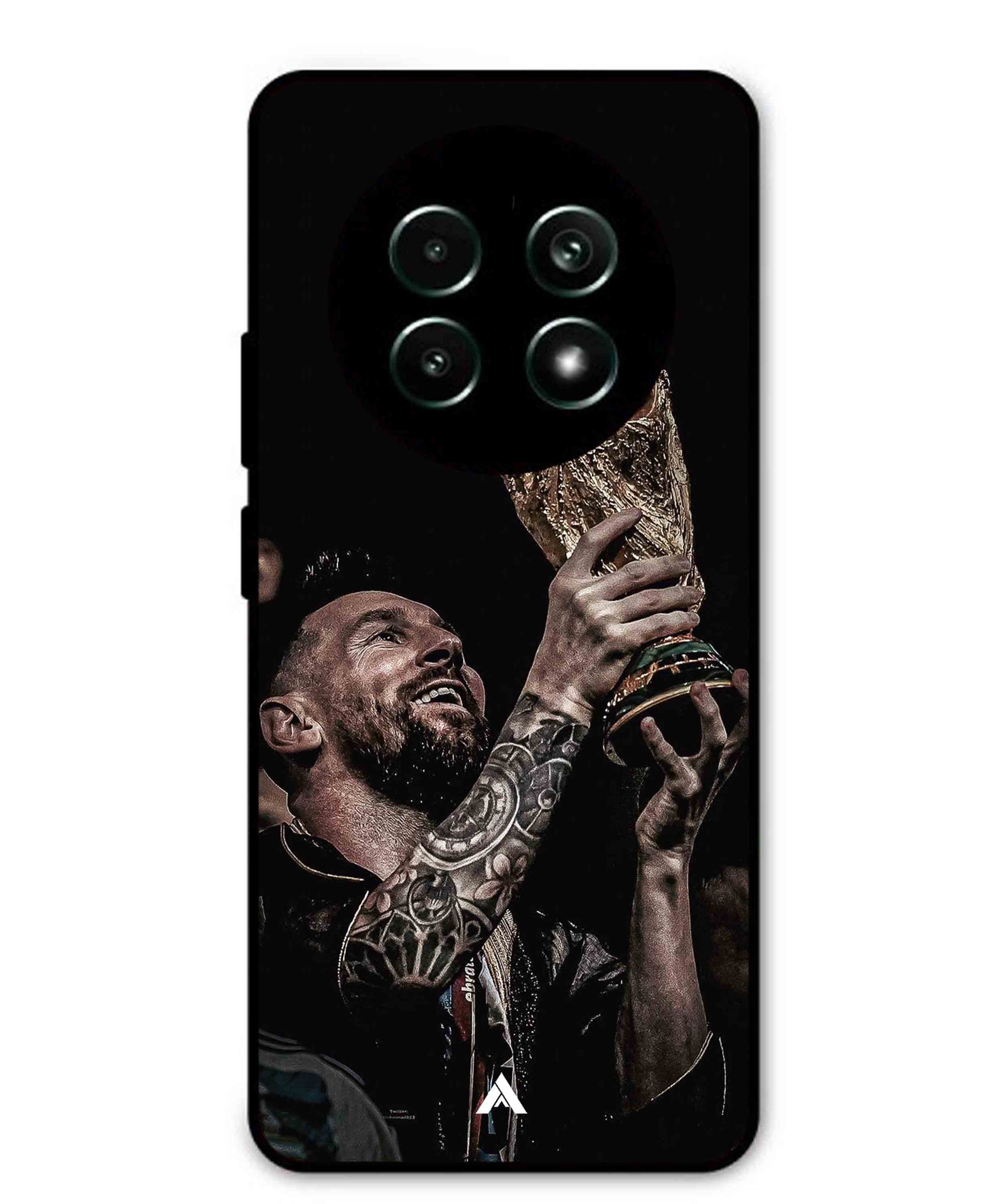Messi Cup Football Aesthetic Metal Back Cover Phone Case for Realme 13 Pro Plus