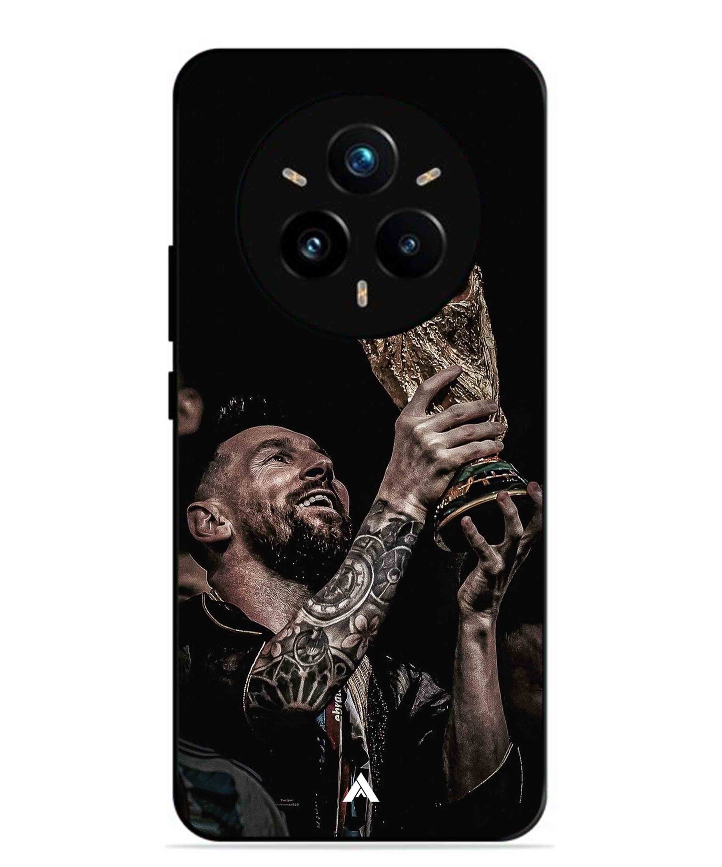 Messi Cup Football Aesthetic Metal Back Cover Phone Case for Realme 14 Pro Plus