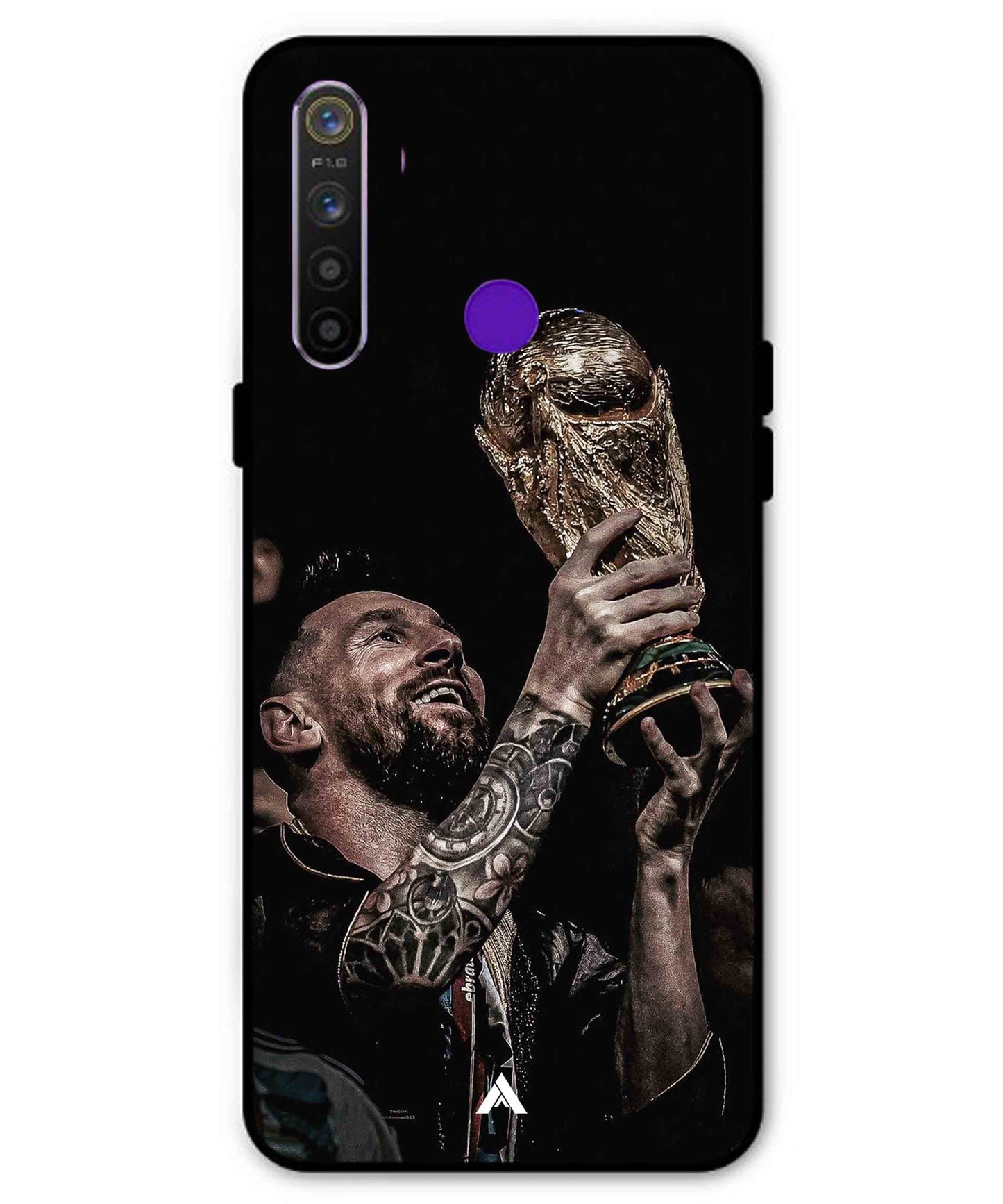 Messi Cup Football Aesthetic Metal Back Cover Phone Case for Realme 5i