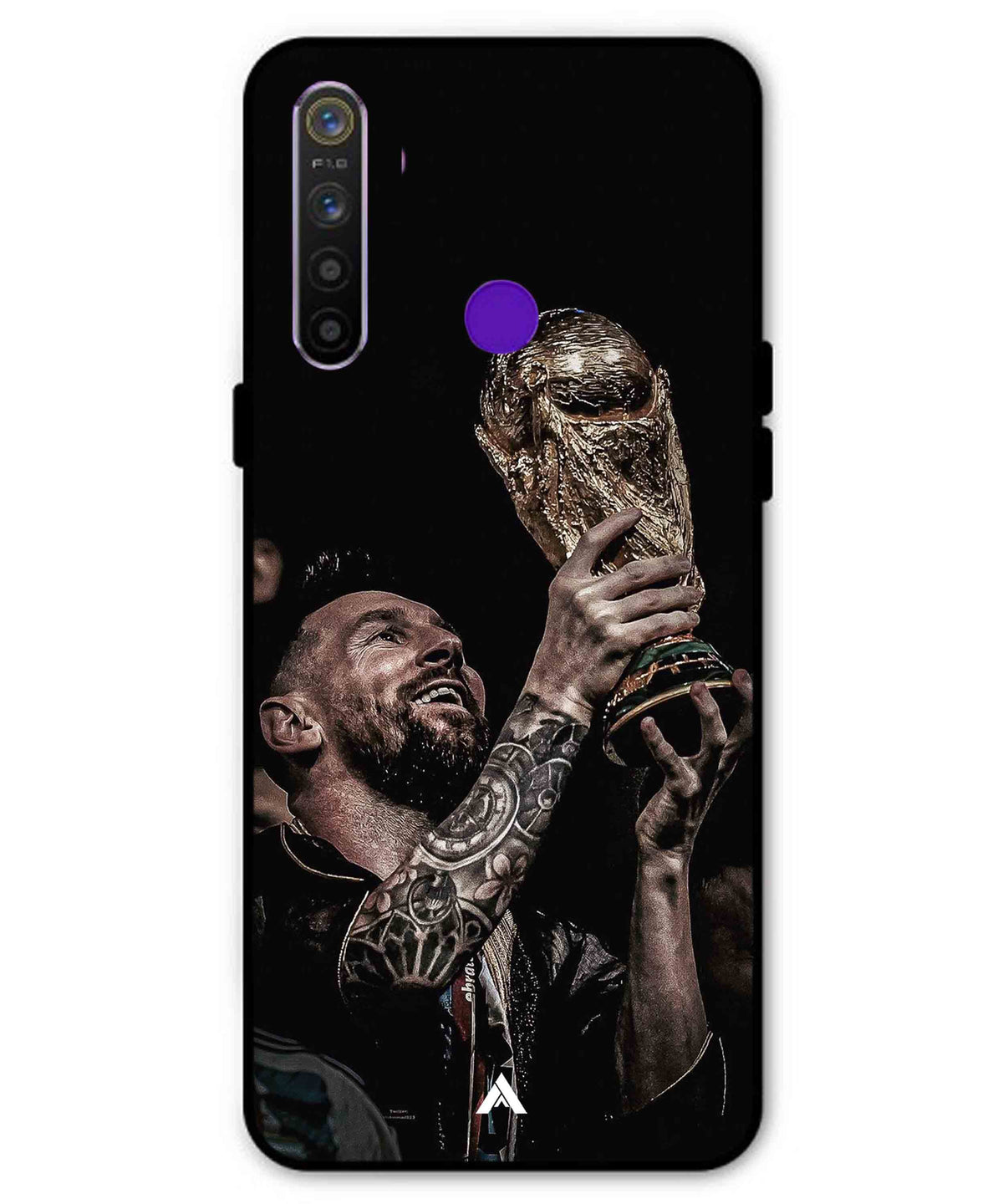 Messi Cup Football Aesthetic Metal Back Cover Phone Case for Realme 5s