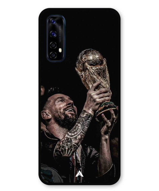 Messi Cup Football Aesthetic Metal Back Cover Phone Case for Realme 7