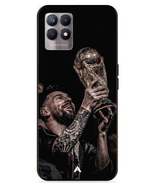 Messi Cup Football Aesthetic Metal Back Cover Phone Case for Realme 8 4G