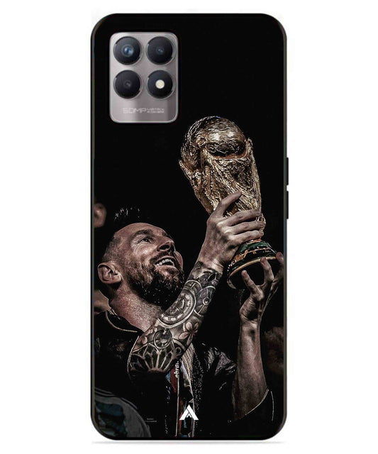 Messi Cup Football Aesthetic Metal Back Cover Phone Case for Realme 8i