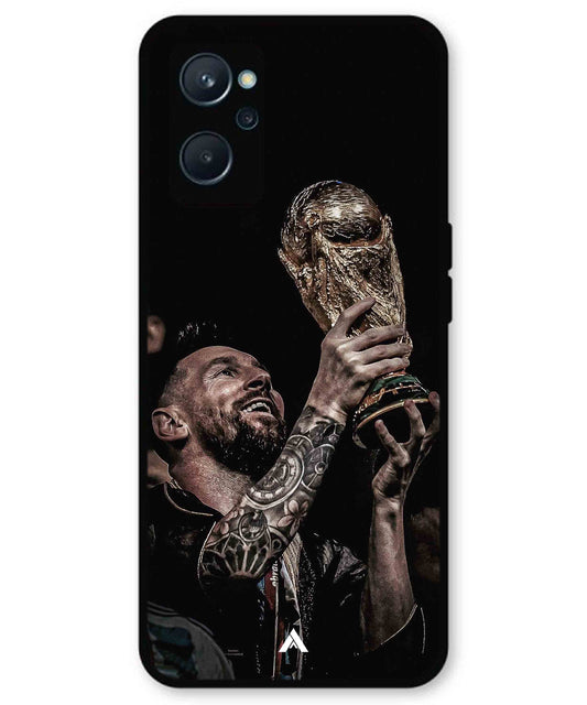 Messi Cup Football Aesthetic Metal Back Cover Phone Case for Realme 9i