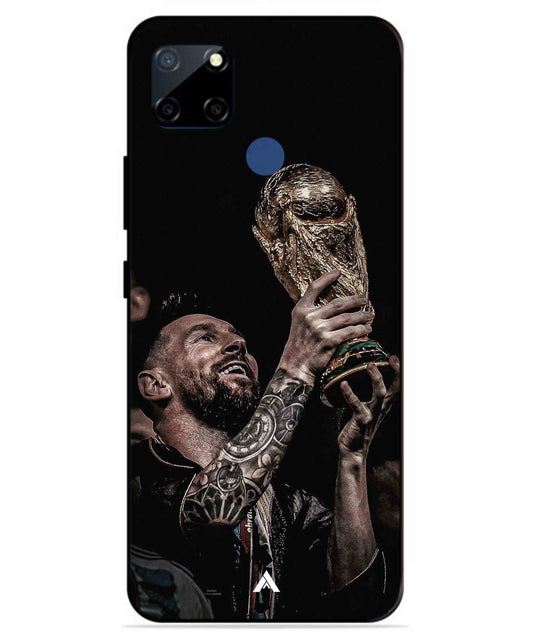 Messi Cup Football Aesthetic Metal Back Cover Phone Case for Realme C12
