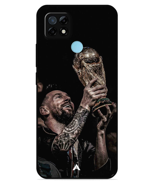 Messi Cup Football Aesthetic Metal Back Cover Phone Case for Realme C21