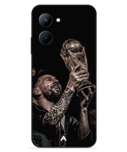 Messi Cup Football Aesthetic Metal Back Cover Phone Case for Realme C33