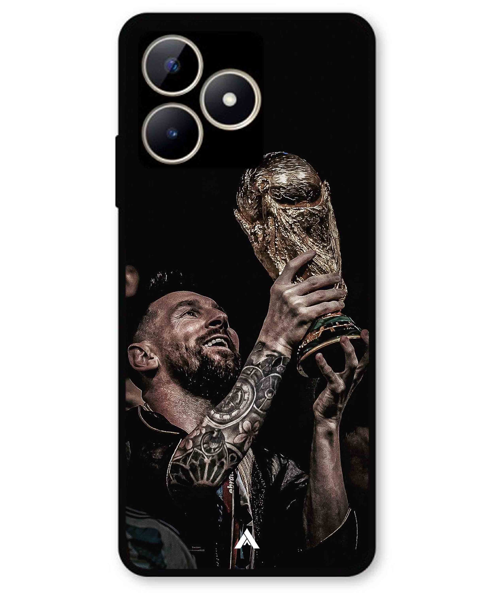 Messi Cup Football Aesthetic Metal Back Cover Phone Case for Realme C51