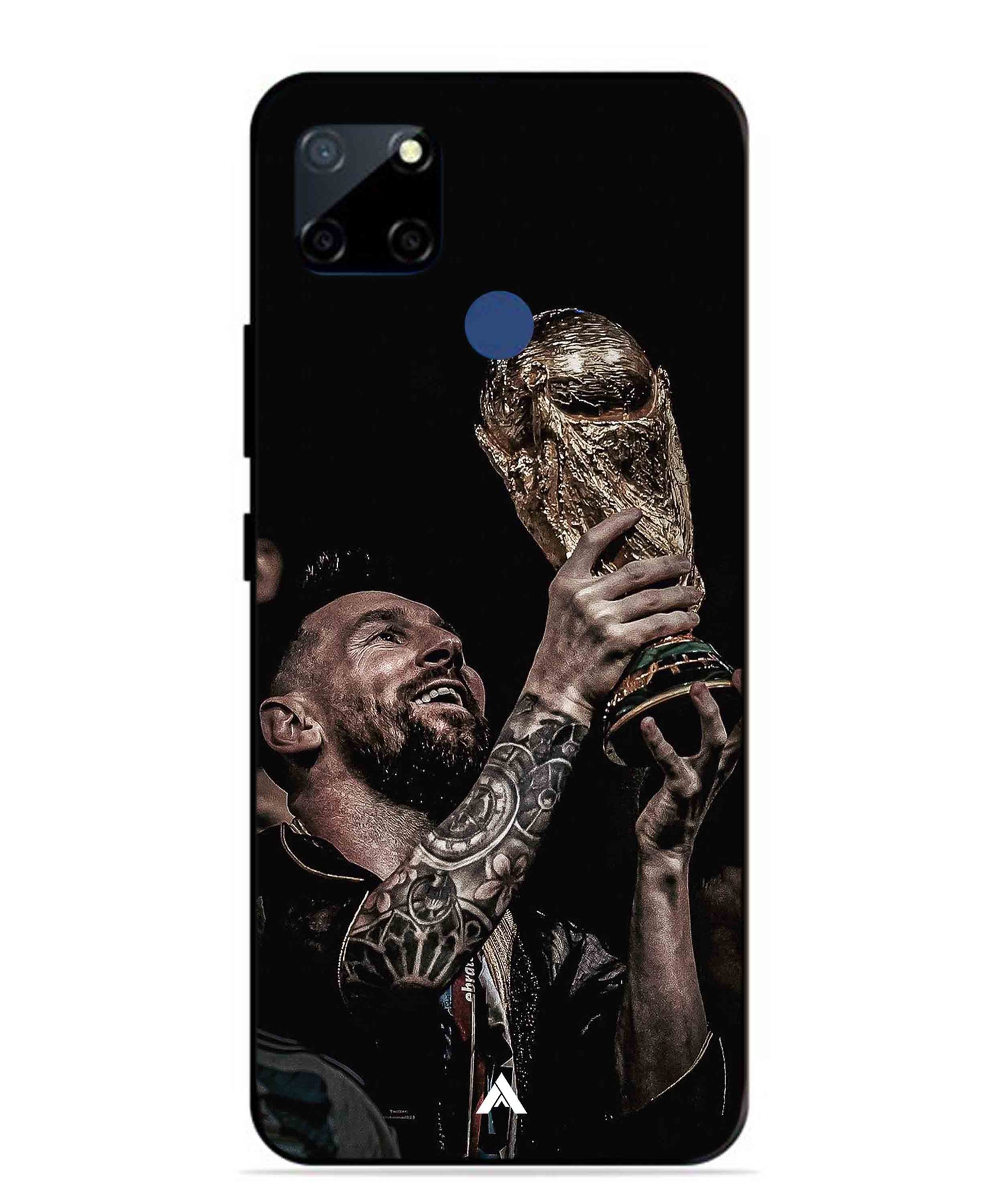 Messi Cup Football Aesthetic Metal Back Cover Phone Case for Realme Narzo 20