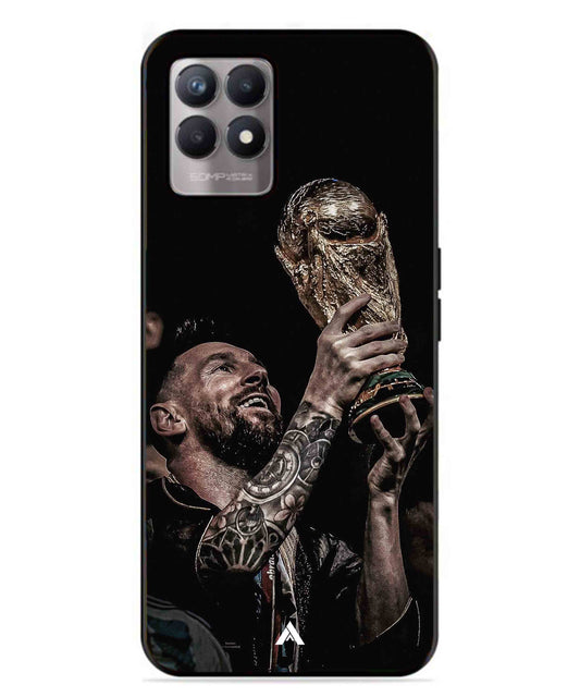 Messi Cup Football Aesthetic Metal Back Cover Phone Case for Realme Narzo 50
