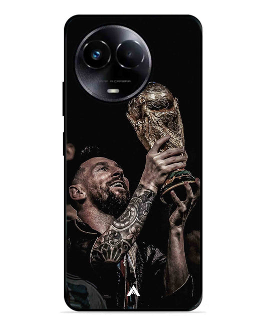 Messi Cup Football Aesthetic Metal Back Cover Phone Case for Realme Narzo 60X