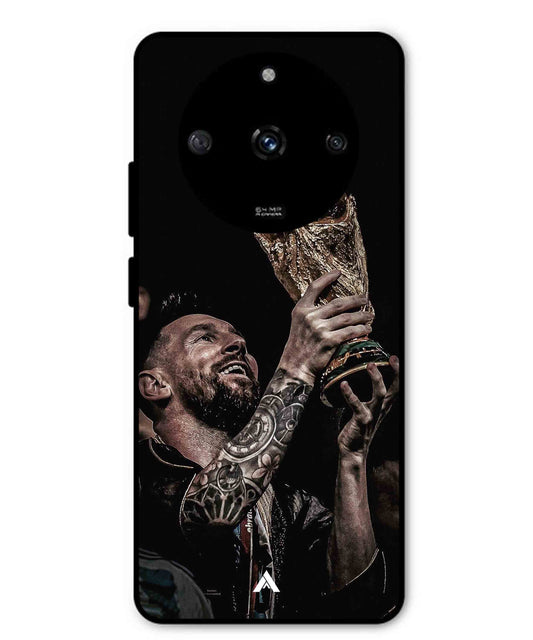 Messi Cup Football Aesthetic Metal Back Cover Phone Case for Realme Narzo 60