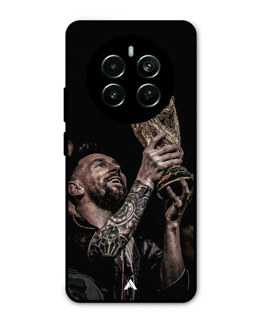 Messi Cup Football Aesthetic Metal Back Cover Phone Case for Realme Narzo 70 Pro