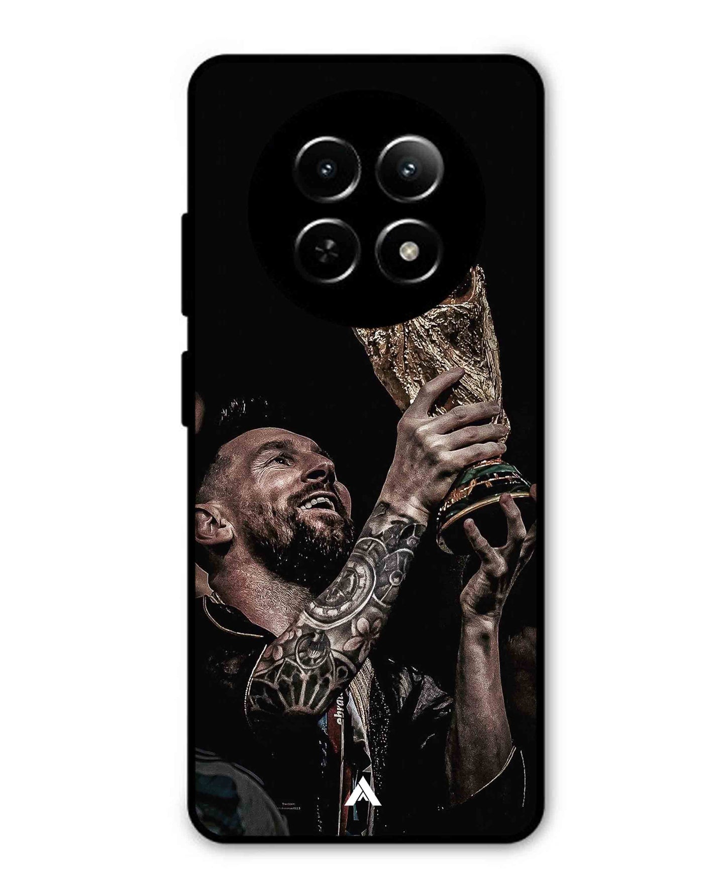 Messi Cup Football Aesthetic Metal Back Cover Phone Case for Realme Narzo N65