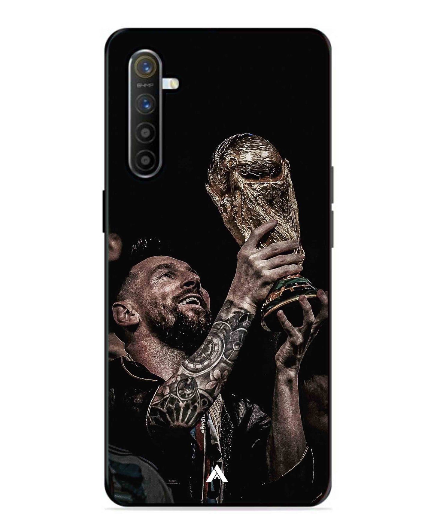 Messi Cup Football Aesthetic Metal Back Cover Phone Case for Realme XT