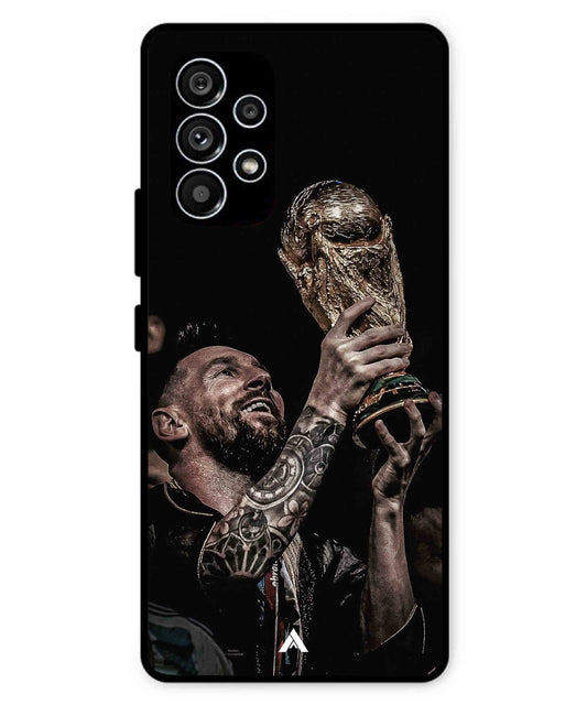 Messi Cup Football Aesthetic Metal Back Cover Phone Case for Samsung Galaxy A53