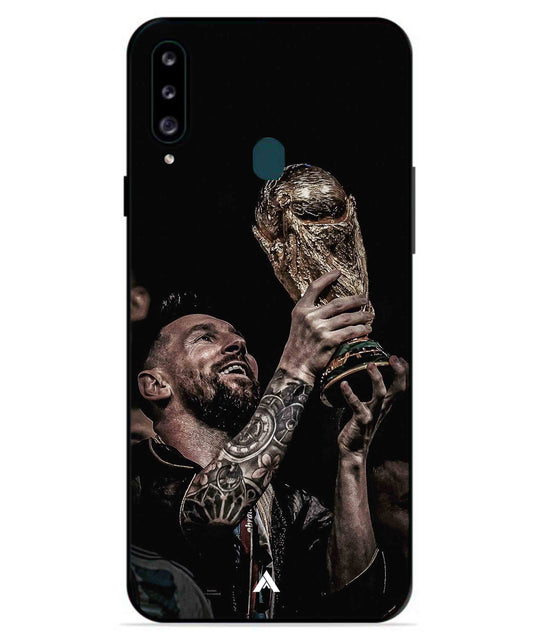 Messi Cup Football Aesthetic Metal Back Cover Phone Case for Samsung Galaxy A70s