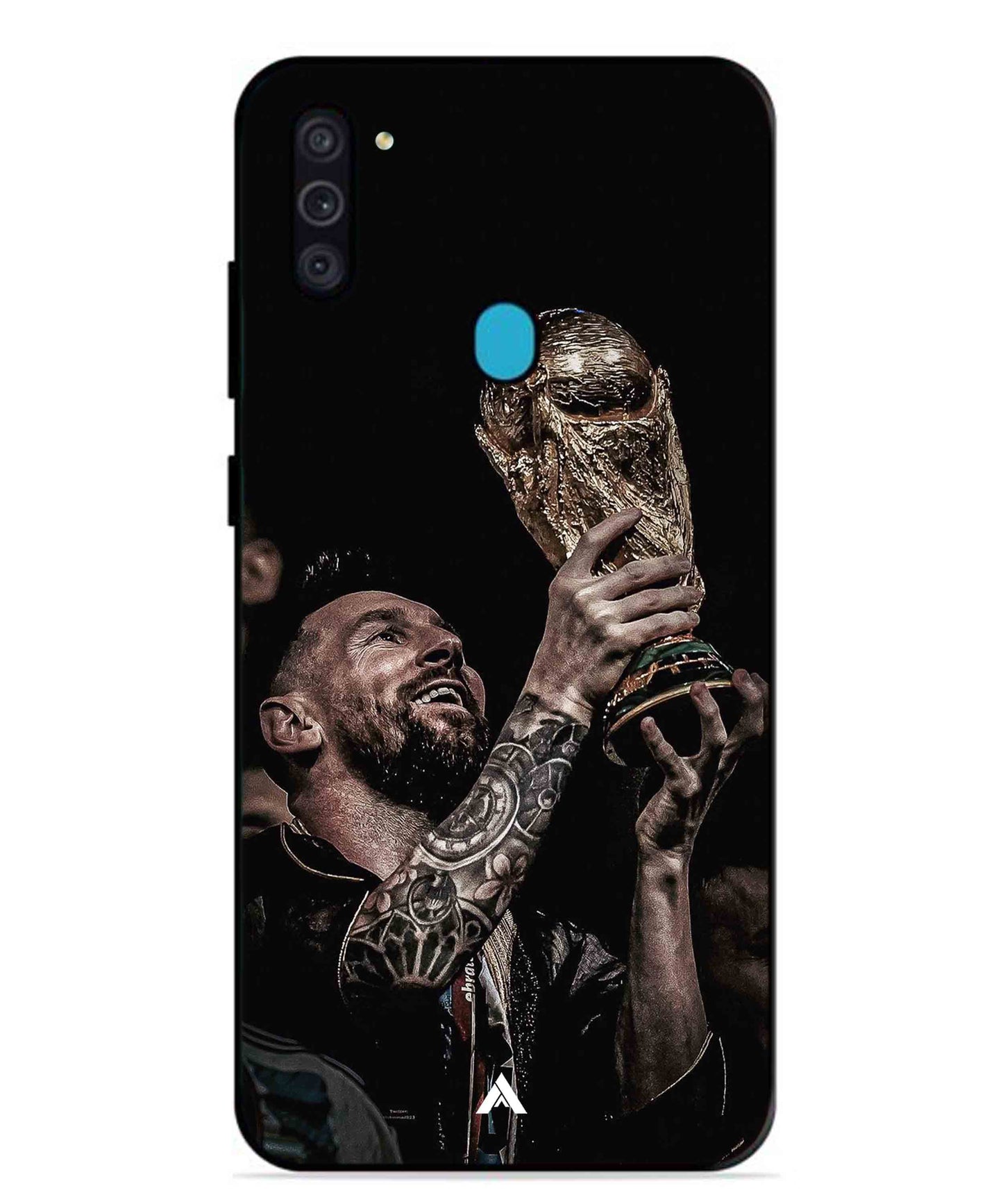 Messi Cup Football Aesthetic Metal Back Cover Phone Case for Samsung Galaxy F11