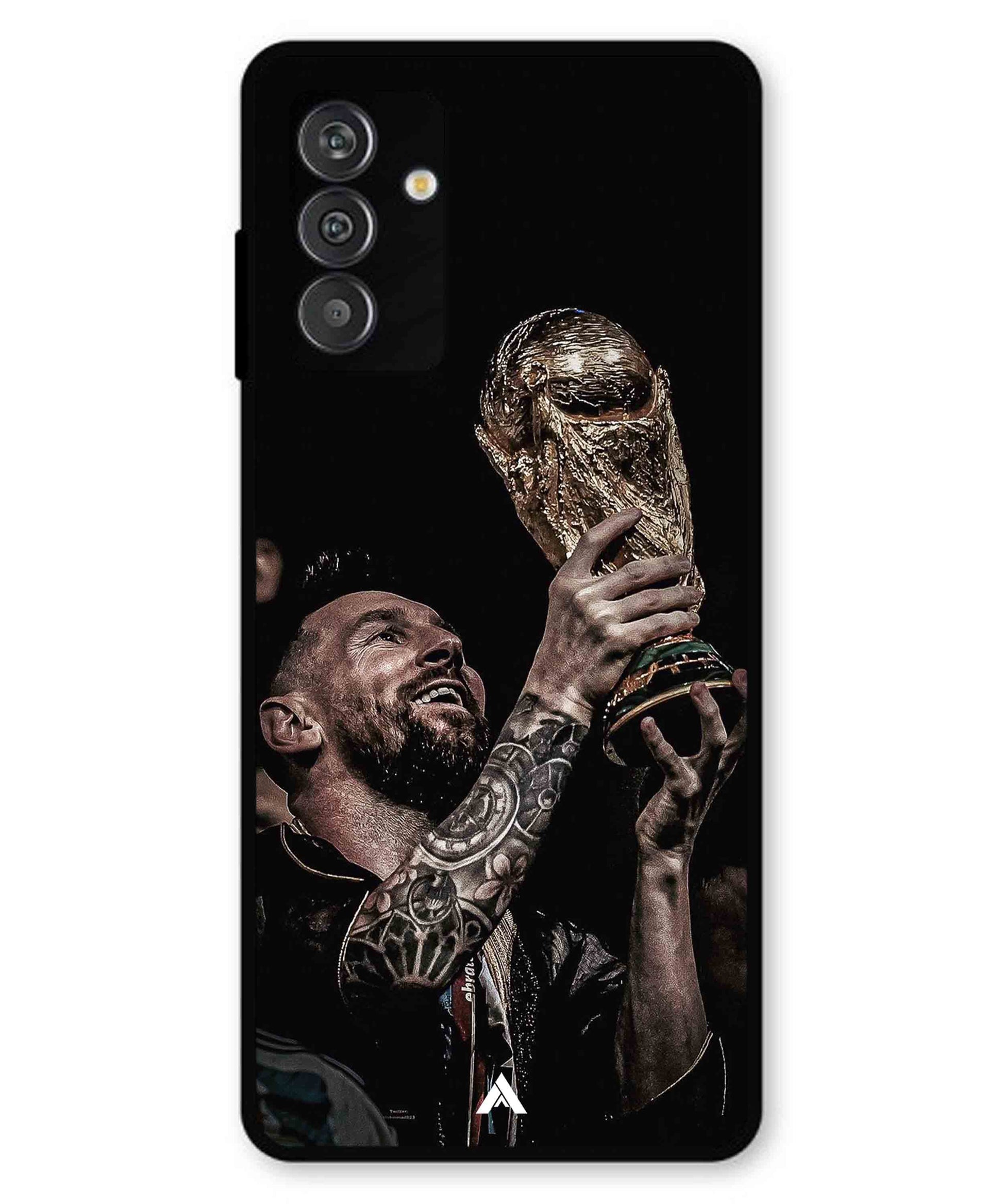 Messi Cup Football Aesthetic Metal Back Cover Phone Case for Samsung Galaxy F14