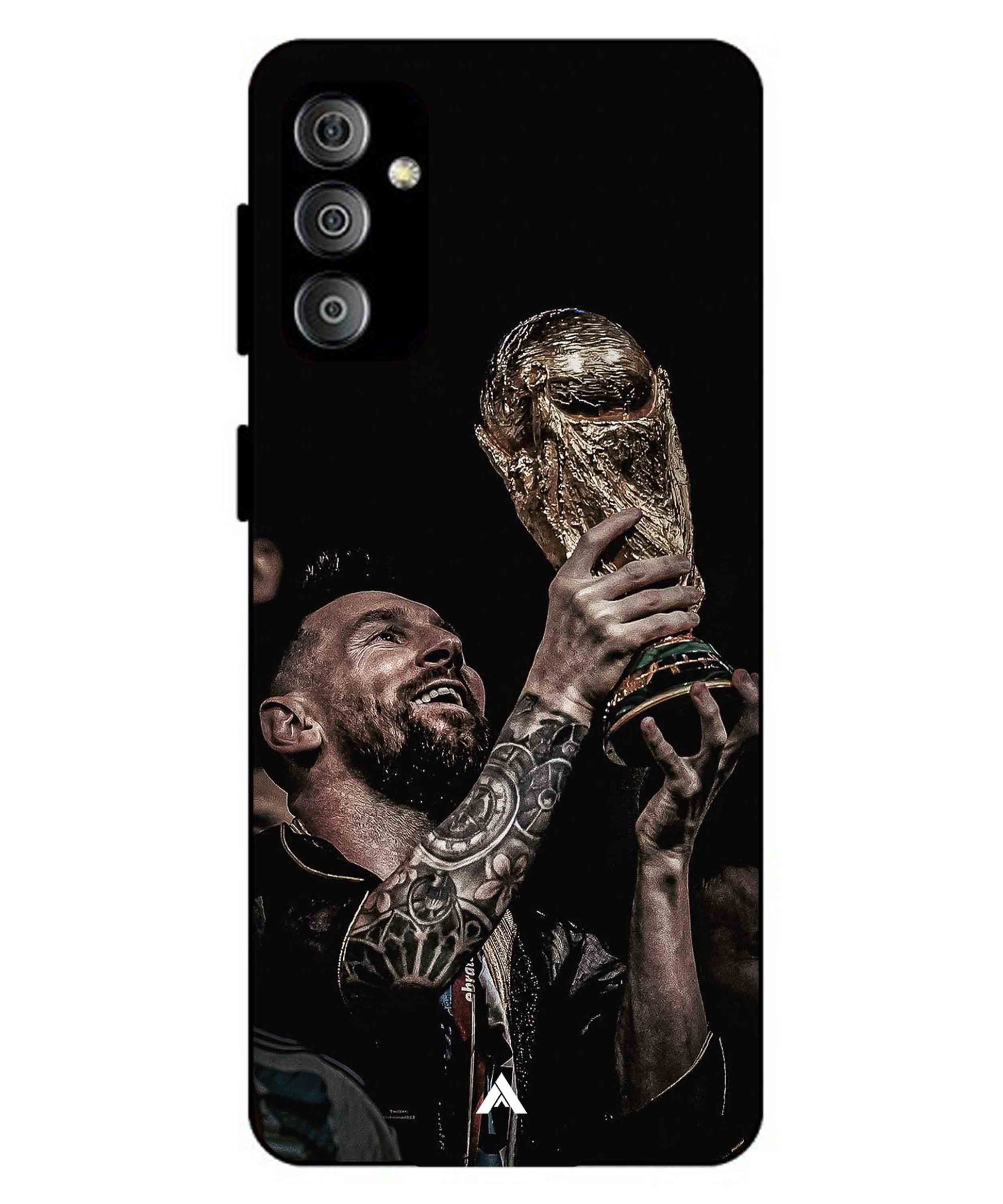 Messi Cup Football Aesthetic Metal Back Cover Phone Case for Samsung Galaxy F23