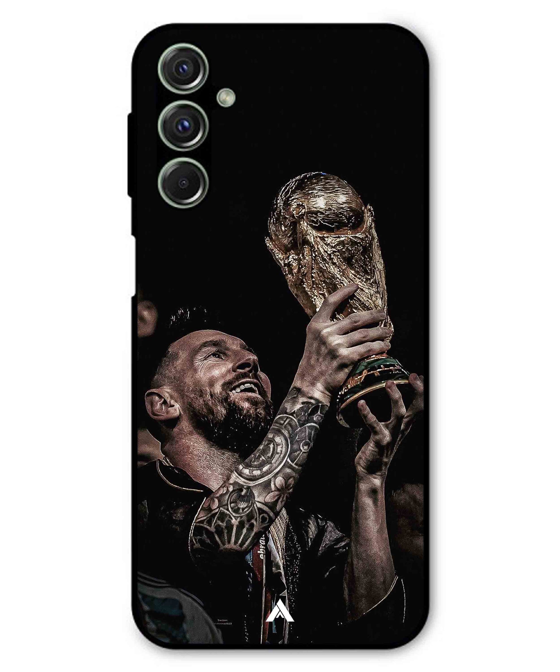 Messi Cup Football Aesthetic Metal Back Cover Phone Case for Samsung Galaxy F54