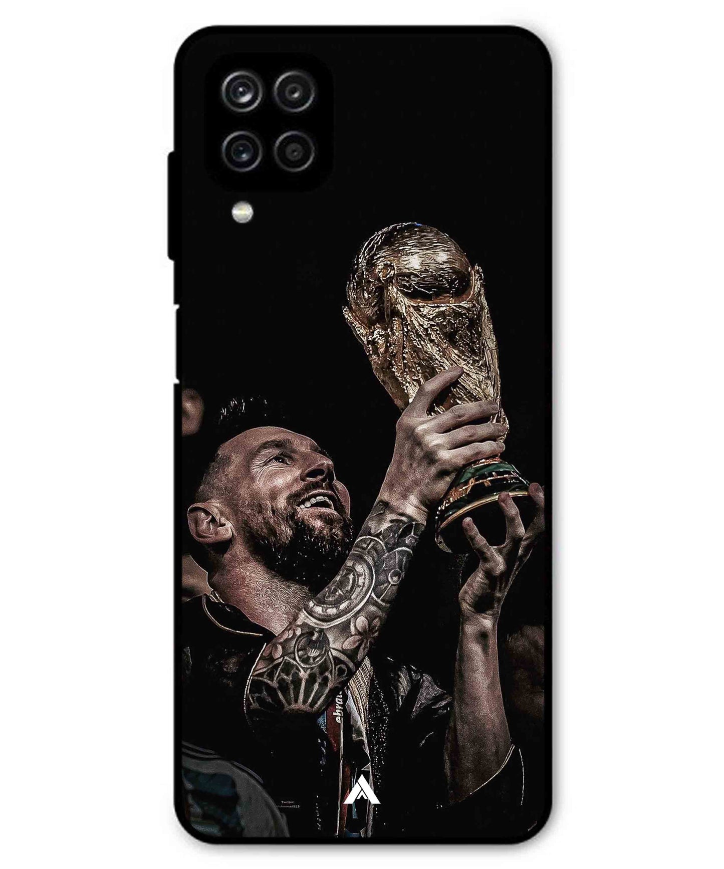 Messi Cup Football Aesthetic Metal Back Cover Phone Case for Samsung Galaxy M53